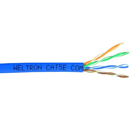 Weltron 1000Ft Blue Cat5E Stranded Utp Cable T2404L5EPA-BL